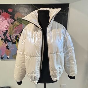 Cream Shein Girls Puffer